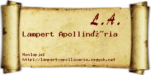 Lampert Apollinária névjegykártya